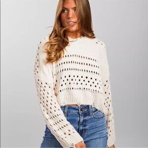 Angie Chenille Holey Knit Pullover sz small
